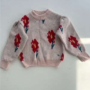 Bobo Choses Floral Sweater - Pink and Red